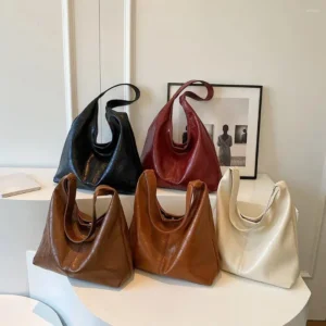 Shoulder Bags Women Leather Bag Versatile Hobo And Clutch Casual 2pcs Handbag Set Satchel Commuting