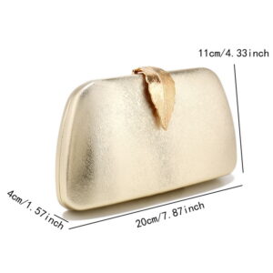 New High-End Leather Evening Bag For Women, Party Metal Clutch Bag, Versatile Dress Crossbody Handbag