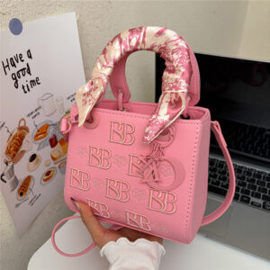 Lady Style Handbag Heavy Embroidered Silk Scarf Shoulder/Crossbody Women’s Bag Multi-Compartment Zipper PU Leather