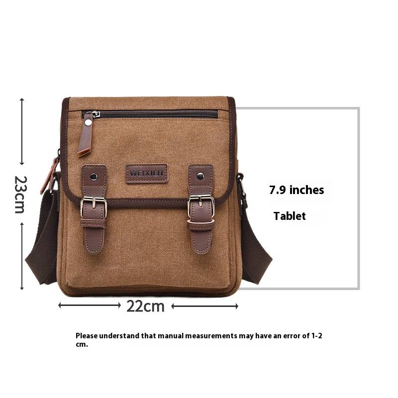 Canvas Messenger High End Shoulder Casual Large Capacity Men's Bag Backpack - Image 9