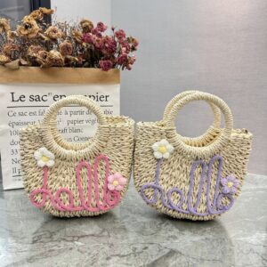 Straw Handmade Woven For Women 2026 Beach Vacation Tote Bag