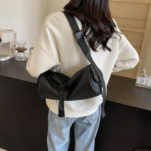 Niche Design Minimalist Cylinder Women, Waterproof Casual Sports Travel Backpack, Large Capacity Crossbody Bag For Men