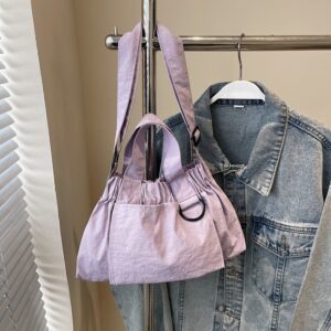 Fashion Women’s Lazy Style Large Capacity Crossbody 2026 New Nylon Korean Version Pleated Lightweight Shoulder Bag