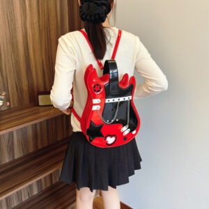 Niche Creative Contrast Color Guitar Shape Cute Backpack Fashion Hot Style Messenger Popular Handbag Shoulder Bag For