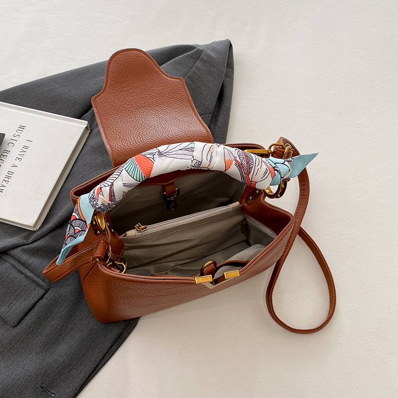 Fashion Trendy Women's Handbag, One-shoulder, Cross-body, Business Commuting, With Scarf - Image 8