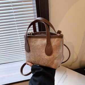 2026 Summer Vintage Fashion Simple Elegant Handbag New Versatile Ins Single Shoulder Crossbody Bucket Bag For Women
