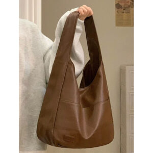 Large Capacity Bucket 2026 Spring Summer New Soft Leather Tote Commuter Versatile College Student Class Shoulder Bag For