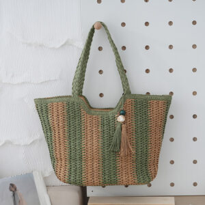 Women’s Bags Internet Celebrity Straw Fashionable Commuter Tote Summer Travel Seaside Holiday Leisure Beach Shoulder Bag