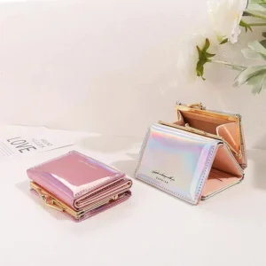 Bag Free Shipping Wallets Trend Women Wallet Bags Letter Print Laser Short Change Purse PU Leather Small Money Coin Card