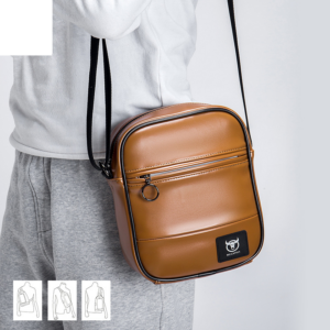 leather messenger bag for men, fashionable and trendy water repellent versatile shoulder bag, one piece drop shipping