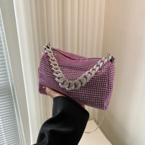 Chain For Women Summer 2026 New Trendy Korean Version Bright Diamond Cylindrical Full Of Diamonds Fashion Casual
