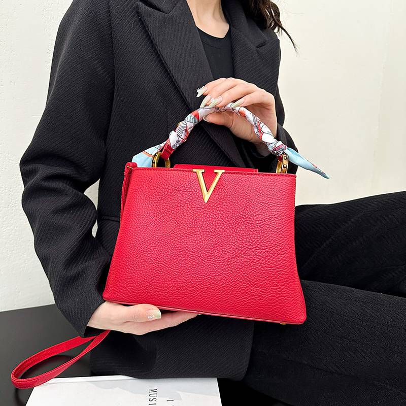 Fashion Trendy Women's Handbag, One-shoulder, Cross-body, Business Commuting, With Scarf - Image 3