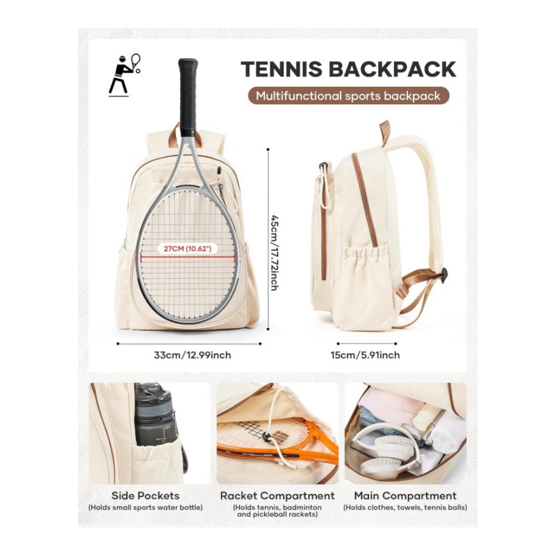 Tennis Backpack Outdoor Sports Shoulder Peak Ball Badminton Bag Functional Luggage - Image 2
