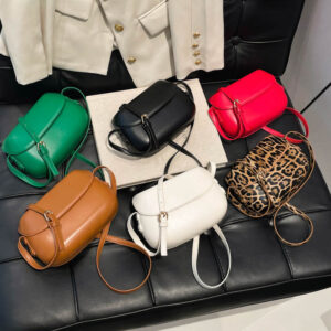 2026 Korean Style Leopard Print Summer New Fashion Simple Solid Color Stylish Women’s Single Shoulder Crossbody Small