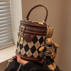 Small For Women 2026 Spring New Fashion Niche Crossbody Textured Quilted Handbag Bucket Bag