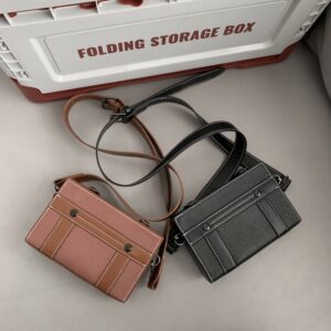 ​Trendy Crossbody For Men & Women – Minimalist PU Sling Bag With Anti-Bacterial Lining (Black/Brown, Urban Chic Style)​