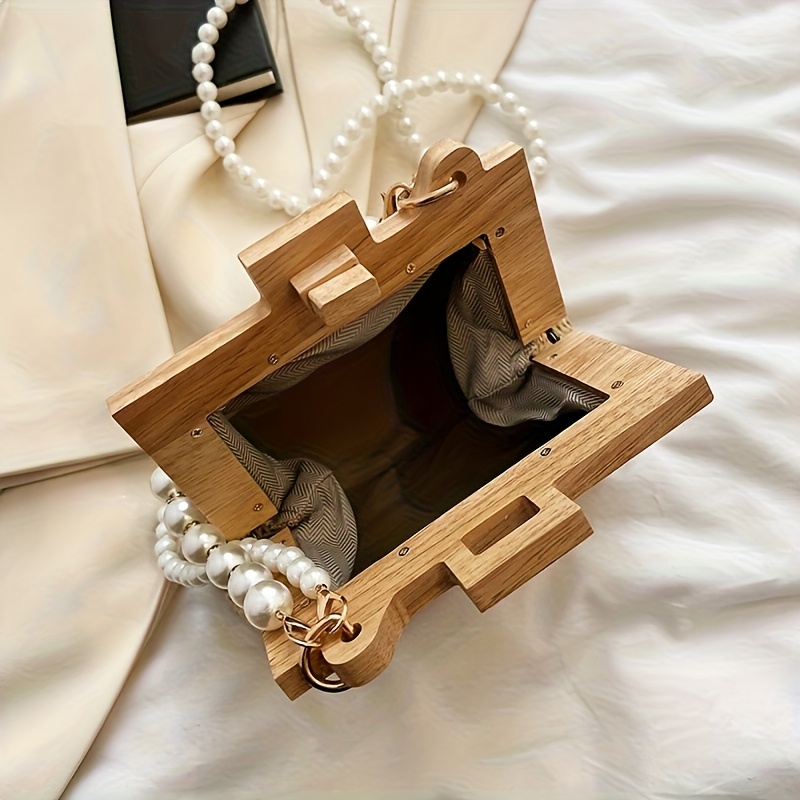 Bohemian Rattan Straw Bag Elegant Pearl Shoulder Chain Ladies Holiday Beach Party Purse - Image 5