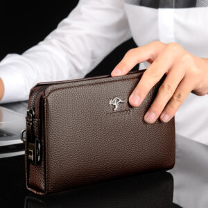 New With Password Lock, PU Korean Version Business Multi Card Wallet, Men’s Mobile Phone Bag