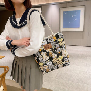 Shoulder New Trendy Tote Handbag Simple Texture Women’s Large Capacity Canvas Bag