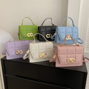 Versatile Mini Square Shoulder Bag For Women, Soft PU Crossbody Purse With Lock Closure, Fashionable & Lightweight