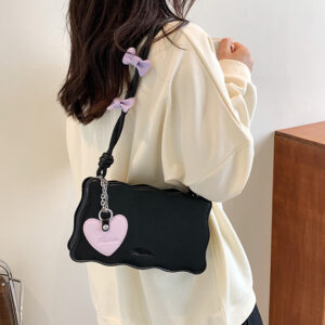 Women’s Niche Korean-style Underarm Bag, New Summer Model With Bow, Stylish And Trendy Small Square Shoulder Bag For