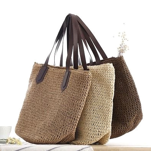 Straw Mori Women's Shoulder Woven Beach Casual Tote Bag - Image 4