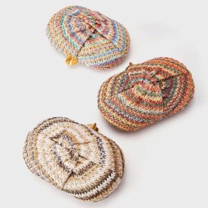 Women’s Fashion Shoulder With Unique Semi-Circle Design, Woven Straw Crossbody Purse For Daily Use, Wedding, And Evening