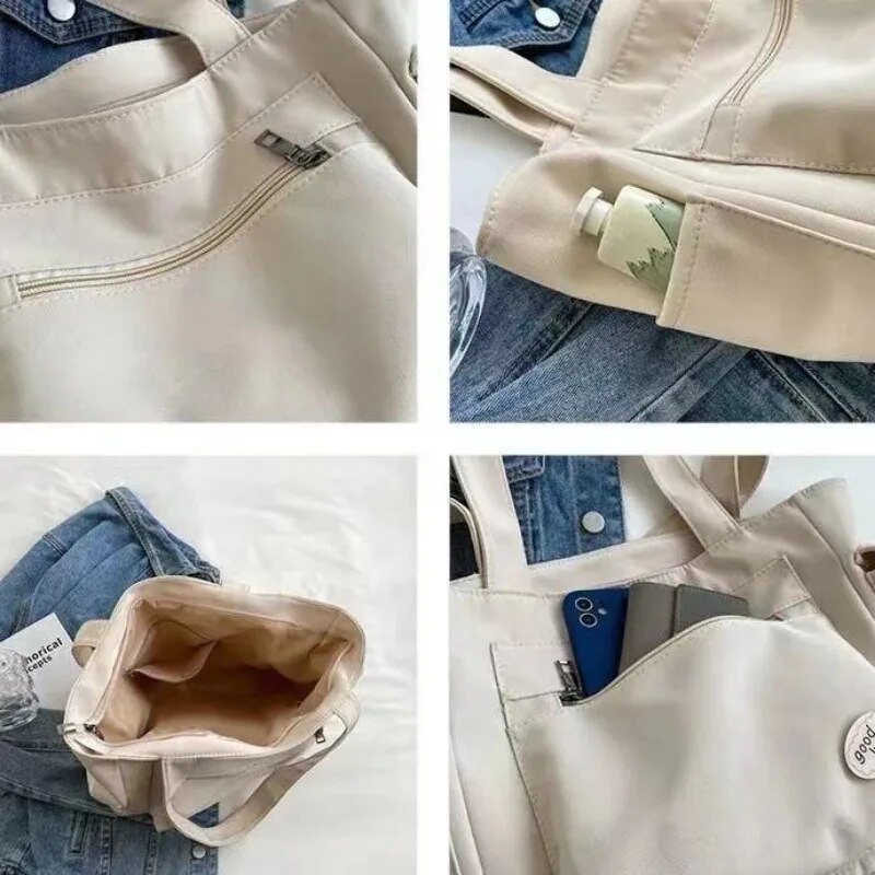 Women's Fashion Shoulder Class Large Capacity Student Tote 2026 New Canvas Commuter Handbag Women Bag - Image 4