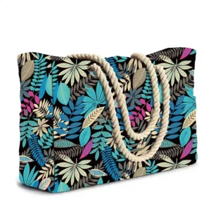 New Women Beach Bags Large Waterproof Stripe Printed Tote Handbag Casual Shoulder Sandproof Swim Pool Bag For