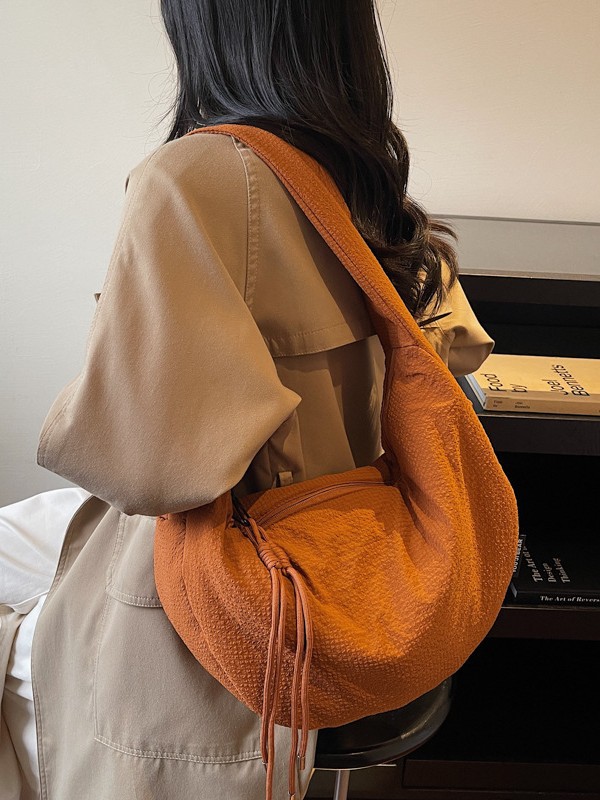 High-End Niche Simple Plaid Dumpling 2026 New Lightweight Casual Large Capacity Cloth Crossbody Bag Trendy - Image 4