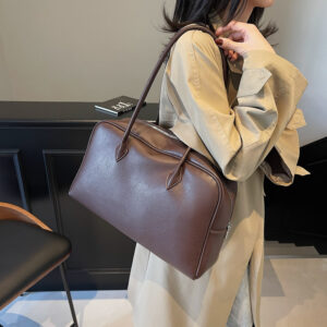 College-style Retro Briefcase For Women, Winter 2026 New Fashion Underarm Bag, Simple Large-capacity Commuter Bag