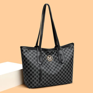 Vintage-Inspired Large Capacity Tote Women – Stylish PU Shoulder Bag With Print Design, Spacious & Versatile For Daily