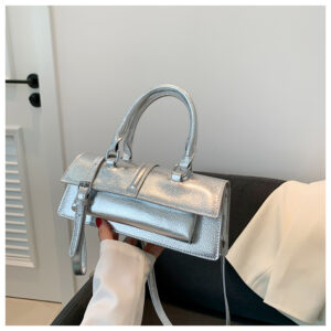 Senior sense fashion bright face baguette bag female 2026 summer new bags solid color shoulder handbag