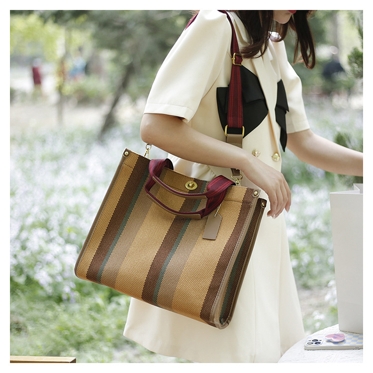 Women's Large Canvas Bag Denim Shoulder Vintage Briefcase Pretty Tote Commuter Travel Campus Casual Handbag - Image 8