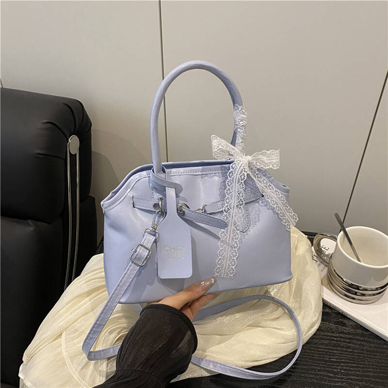 Pink Lace Bow Mini Satchel Bag Women Top Handle Adjustable Crossbody Daily Handbag - Image 11