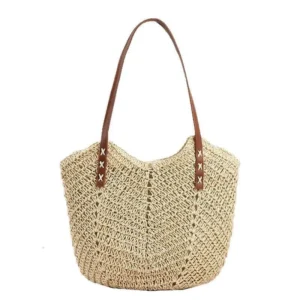 Casual Style Straw Summer New Large Capacity Spring Outing Shoulder Fashionable Picnic Handbag Beach Bag