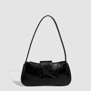 Shoulder With Butterfly Accent And Top Handle In Soft PU For Everyday Elegance Mini Square Clutch , Handbag, Women’s