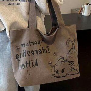 Canvas Female Cartoon Printing Large-capacity Tote Travel Versatile Commuting Large Mother And Baby Bag