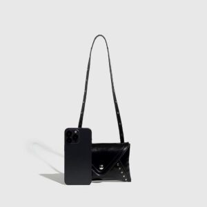 Punk Style Mini With Studs And Stitching Detail Small Shoulder For Everyday Use Crossbody Bag, Women’s Bag