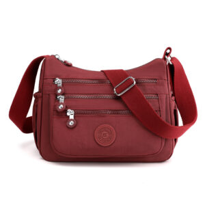Solid Color Nylon Crossbody Cross-border Women’s Bag, Large Capacity, Compartments, Multiple Pockets, Versatile Storage