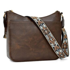 Crossbody Bags for Women Trendy Vegan Leather Hobo Purses Handbags With Wide Shoulder Strap