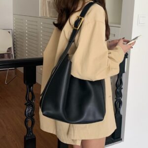Foreign Trade Versatile Large Capacity Mother-Daughter 2026 New Lazy Bucket Retro Single Shoulder Crossbody Tote Bag