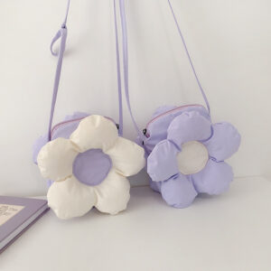 2026 New Cotton-Padded Flower Summer Cute Crossbody Small Color-Block Shoulder Bag Fresh Macaron For Girls