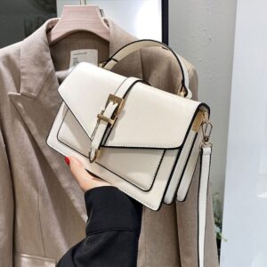 Women Stylish PU Leather Messenger Shoulder Ladies Solid Color Simple Crossbody Bag Fashion Handbag Leisure Portable