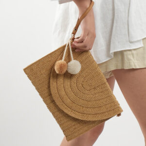 Straw envelope messenger bag hand-woven beach holiday shoulder crossbody handbag Laizhou factory spot