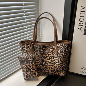 Leopard Print Tow Special Large Capacity Commuting Versatile Handbag Shoulder Shopping New Women’s Bag