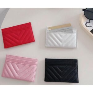 Holder For Women, Compact Quilted Chanel Style Caviar Clip, Coin Purse, Card Case, European And American Foreign Trade