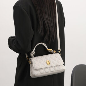 Women’s Light Luxury Quilted With Top Handle Elegant Square Purse For Daily Use Commuting Shoulder Bag Crossbody Bag.