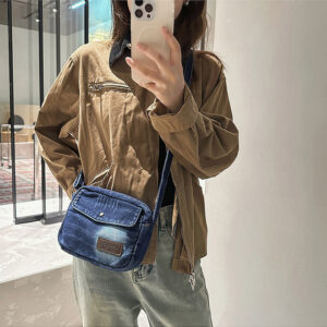 2026 High Quality Trendy Single Shoulder Underarm Denim Cloth Bag, Women’s Versatile Lightweight Small Square Bag