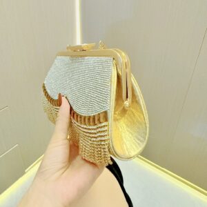New Tassel Rhinestone Dress Banquet Diamond-Encrusted Socialite Crossbody Handbag Evening Bag